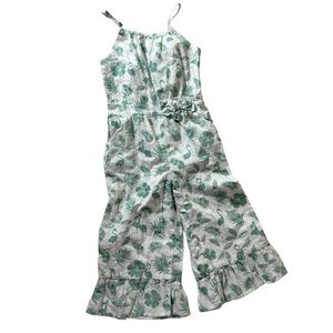 Janie & Jack  Sage Flower Flamingo Jumpsuit Romper Size 5
